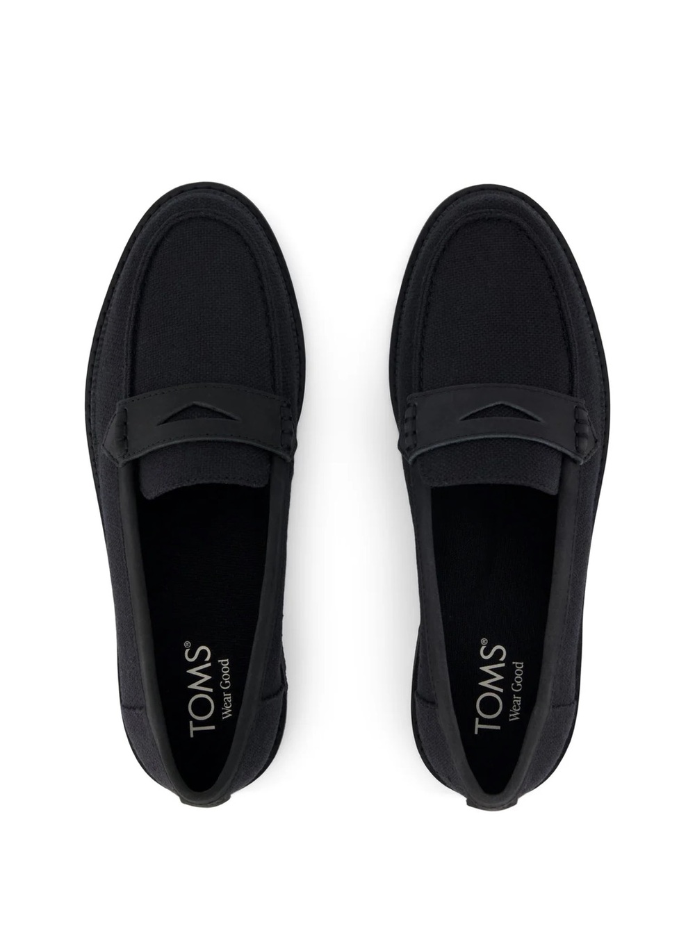 TOMS Women's Marie Black Textile Penny Loafers 8.5 current season